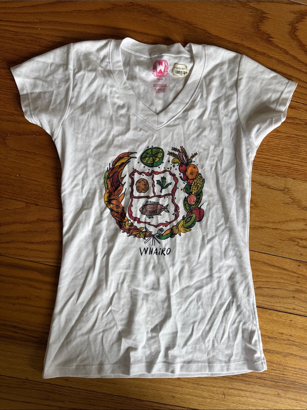 White V-Neck Graphic Tee - Women's